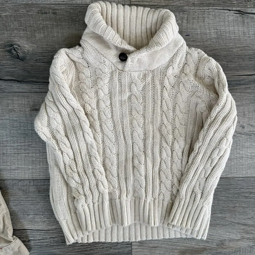 5T Boys Old Navy Cable Knit Sweater Fisherman Corduroy Button Up Champion Hoodie